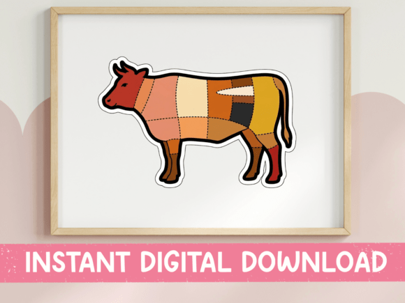 Download Butcher Chart Cow Sticker - Art Collection