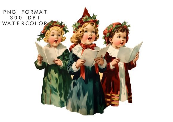 Download Watercolor Christmas Carol Clipart - Art Collection