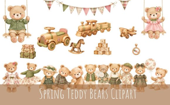 Download Watercolor Classics Teddy Bears Clipart - Art Collection
