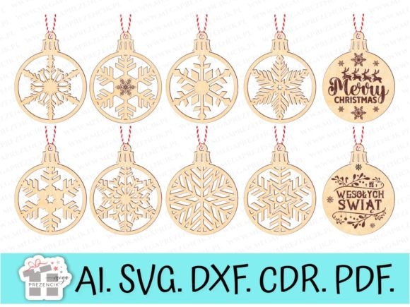 Download Openwork Baubles with Laser Snowflakes - Snowflakes Collection