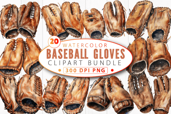 Download Baseball Gloves Vintage Clipart Bundle - Art Collection