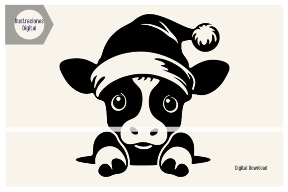 Download Cow Santa SVG Clipart Silhouette PNG - Art Collection