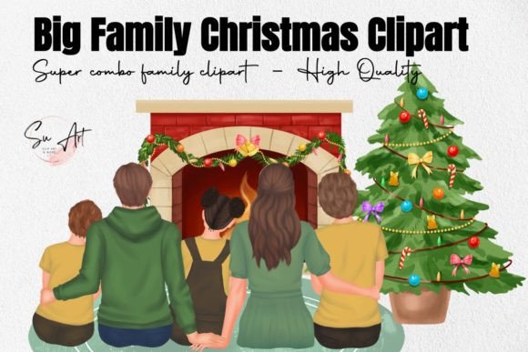 Download Big Christmas Family Clipart Xmas Bundle - Art Collection