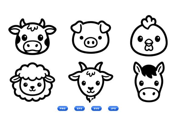 Download Cute Farm Animal Clipart Pack - Art Collection