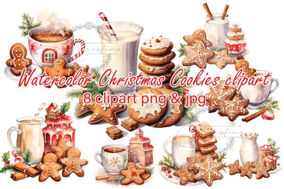Download Watercolor Christmas Cookies Clipart - Art Collection