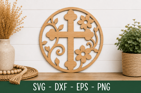 Download Christian Cross Wall Art SVG, Floral - Art Collection