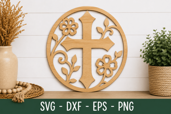 Download Christian Cross Wall Art SVG, Floral - Art Collection