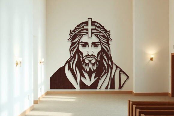 Download Laser Cut Jesus Cross Sign Wall Art SVG - Art Collection