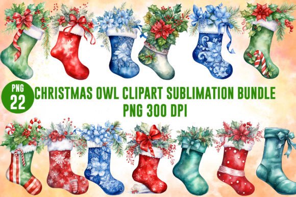 Download Christmas Stocking Sublimation Clipart - Art Collection