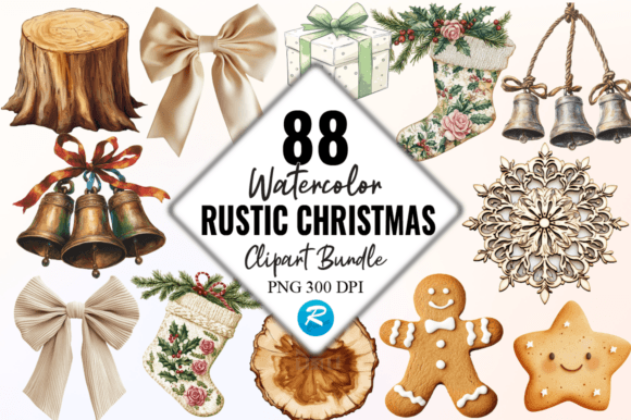 Download Rustic Christmas Clipart PNG Bundle - Art Collection