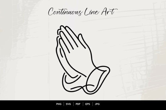Download Praying Hands One Line Art SVG - Art Collection