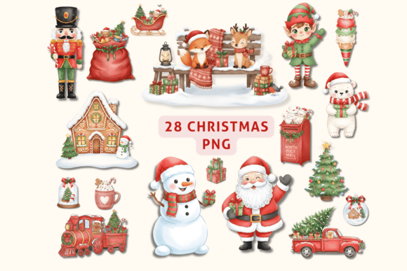 Download Cute Christmas Clipart PNG Bundle - Art Collection