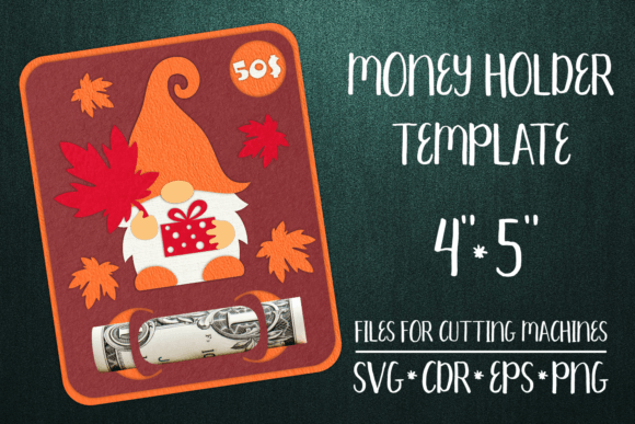 Download Autumn Gnome Card Money Holder Template - Premium Resources