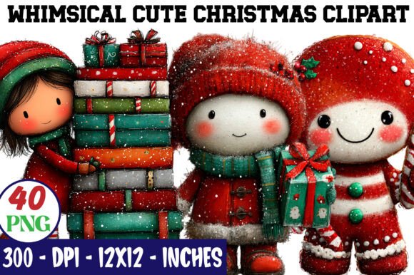 Download Whimsical Cute Christmas Clipart - Art Collection