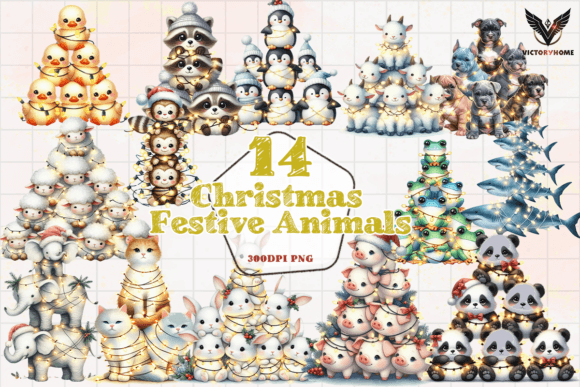 Download Christmas Festive Animals Clipart PNG - Art Collection