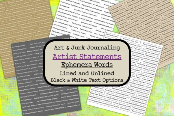 Download Junk Journal Ephemera Artist Words Text - Art Collection