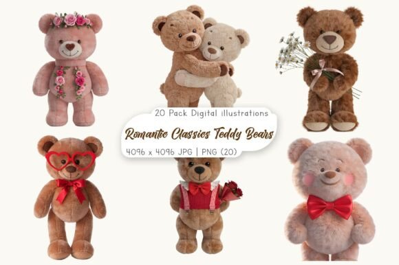 Download Romantic Classics Teddy Bears Clipart - Art Collection