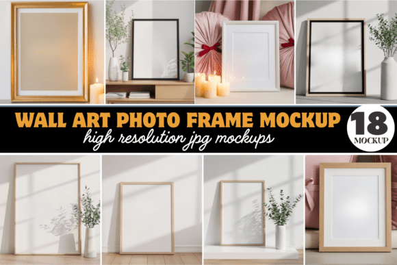 Download Wall Art Photo Frame Mockup Bundle - Art Collection