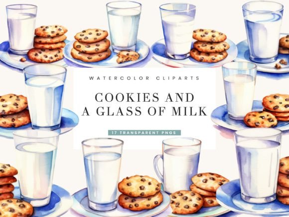 Download Cookies and a Glass of Milk Clipart - Art Collection