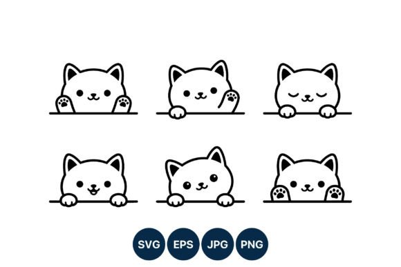Download Cute Cat Facial Expressions Vector Art - Premium Resources