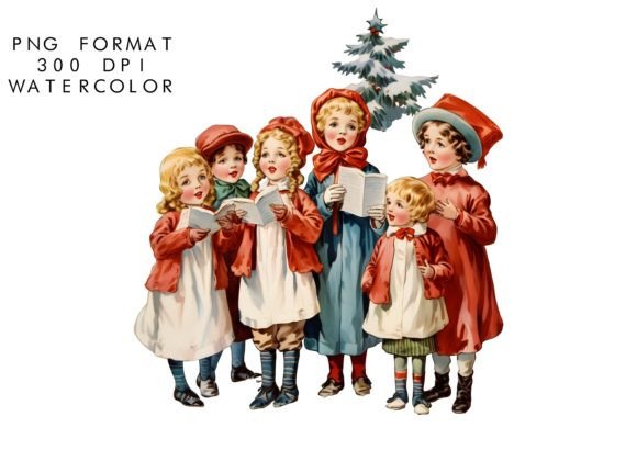 Download Watercolor Christmas Carol Clipart - Art Collection