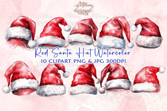 Download Red Santa Hat Watercolor Clipart - Art Collection