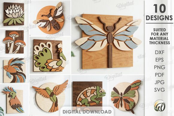 Download 3D Mosaic Wall Art Bundle Laser Cut - Art Collection