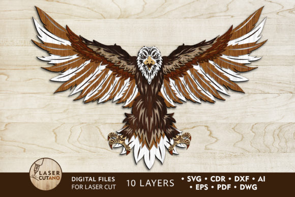 Download Multilayer Cut File EAGLE, US Flag Art - Art Collection