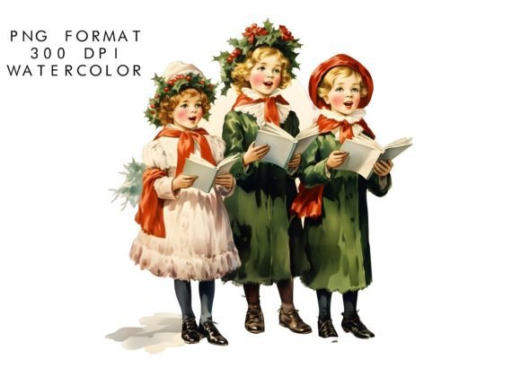 Download Watercolor Christmas Carol Clipart - Art Collection