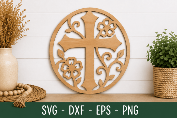 Download Floral Christian Cross Wall Art SVG - Art Collection