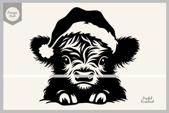 Download Highland Cow Santa SVG Clipart PNG DXF - Art Collection