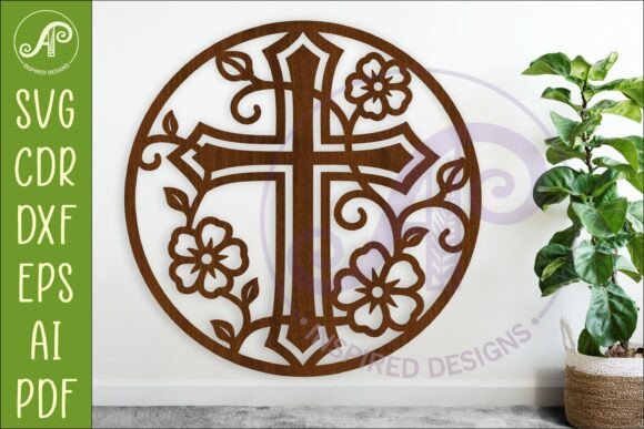 Download Christian Cross Wall Art SVG, Floral - Art Collection